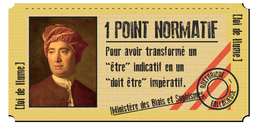 Visuel créé par UnMondeRiant il y a des années en référence au Point Godwin, celui-là s’appelle "Point Normatif" avec Hume comme illustration. 